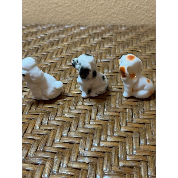 Vintage Porcelain Miniture Dog Figurine Set Of 3 - Picture 2 of 7